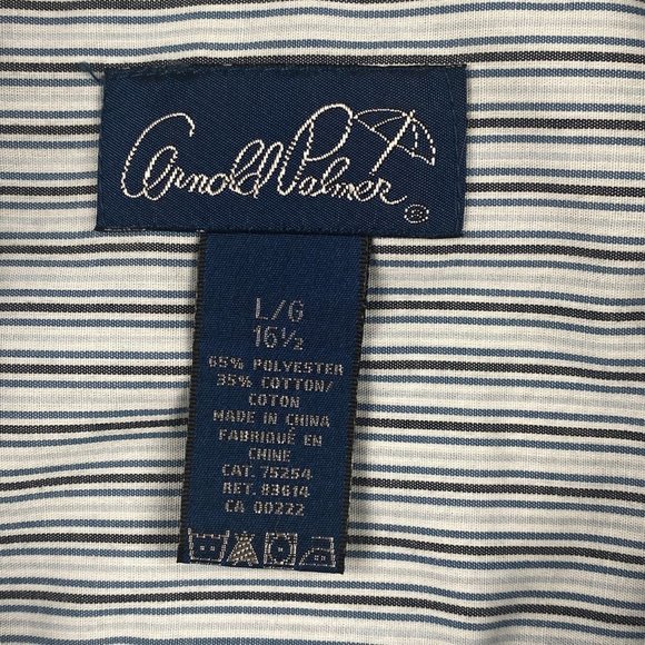 Arnold Palmer Shirt Mens Large Short Sleeve Stripe Button Down Collar Casual - Picture 12 of 12